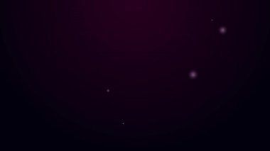 Parlayan neon hattı Kol saati simgesi siyah arkaplanda izole edildi. Kol saati simgesi. 4K Video hareketli grafik canlandırması