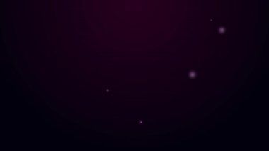 Parlayan neon çizgisi simgesi siyah arkaplanda izole edilmiş. Bankacılık işi konsepti. 4K Video hareketli grafik canlandırması
