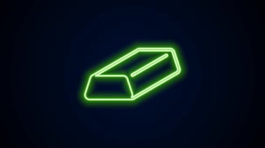 Parlayan neon çizgisi simgesi siyah arkaplanda izole edilmiş. Bankacılık işi konsepti. 4K Video hareketli grafik canlandırması