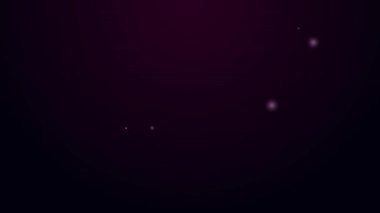 Parlayan neon hattı altın külçesi simgesi siyah arkaplanda izole edildi. Mineral kaya. 4K Video hareketli grafik canlandırması
