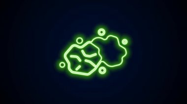 Parlayan neon hattı altın külçesi simgesi siyah arkaplanda izole edildi. Mineral kaya. 4K Video hareketli grafik canlandırması