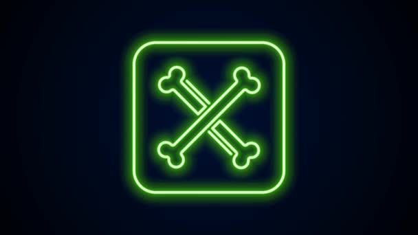 Glowing neon line Archeology icon isolated on black background. 4K Video motion graphic animation — Video Stock