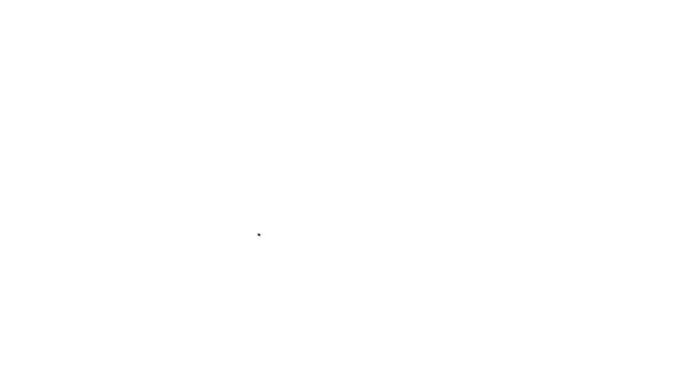 Svart linje jorden glob med dokument ikon isolerad på vit bakgrund. Världs- eller jordtecken. Global internet symbol. Geometriska former. 4K Video motion grafisk animation — Stockvideo