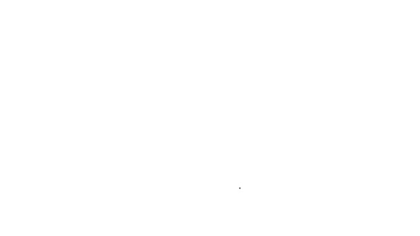 Línea negra Planeta energético global con icono de bombilla aislado sobre fondo blanco. Concepto ecológico y ambiental. Animación gráfica de vídeo 4K — Vídeo de stock