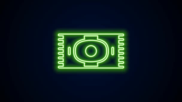 Glowing neon line Classic carpet icon isolated on black background. 4K Video motion graphic animation — Vídeo de Stock