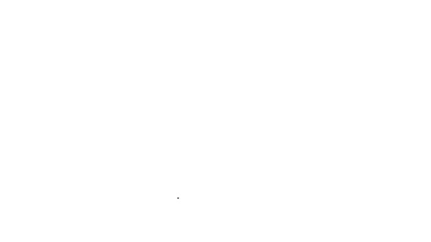 黒い線白の背景に隔離された古代アンフォラのアイコン。4Kビデオモーショングラフィックアニメーション — ストック動画