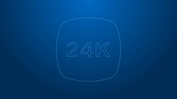 ホワイトラインゴールドバー青の背景に孤立24kアイコン。銀行業の概念。4Kビデオモーショングラフィックアニメーション — ストック動画