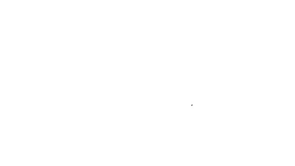 Línea negra Caja fuerte con icono de barras de oro aislado sobre fondo blanco. Metales preciosos depositados en el banco. Tesoro metálico. Protección de datos fiable. Animación gráfica de vídeo 4K — Vídeo de stock
