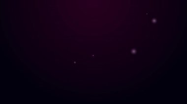 Parlayan neon hattı pusula simgesi siyah arkaplanda izole edildi. Rüzgâr yön bulma sembolü. Rüzgar gül işareti. 4K Video hareketli grafik canlandırması