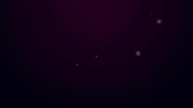 Siyah arkaplanda izole edilmiş harita simgesiyle parlayan neon hattı GPS cihazı. 4K Video hareketli grafik canlandırması