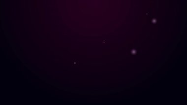 Parlayan neon çizgi haritası simgesi siyah arkaplanda izole edildi. Navigasyon, işaret, konum, harita, GPS, yön, arama konsepti. 4K Video hareketli grafik canlandırması
