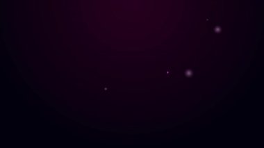 Parlayan neon hattı NFT dijital şifreleme resim simgesi siyah arkaplanda izole edildi. Para iadesi olmayan jeton. 4K Video hareketli grafik canlandırması