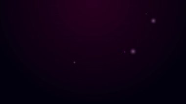 Parlayan neon hattı NFT dijital şifreleme resim simgesi siyah arkaplanda izole edildi. Para iadesi olmayan jeton. 4K Video hareketli grafik canlandırması