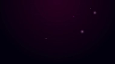 Parlayan neon hattı telefon konuşma simgesi siyah arkaplanda izole edildi. Telefon ahizesi. Telefon işareti. Çağrı merkezi, iletişim. 4K Video hareketli grafik canlandırması