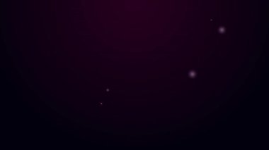 Parlayan neon hattı telefon rehberi simgesi siyah arkaplanda izole edildi. Adres defteri. Telefon rehberi. 4K Video hareketli grafik canlandırması