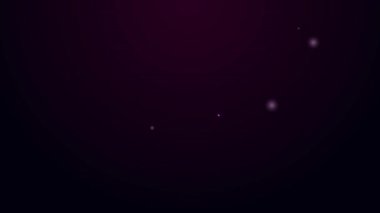 Parlayan neon hattı telefon ahizesi simgesi siyah arkaplanda izole edildi. Telefon işareti. 4K Video hareketli grafik canlandırması