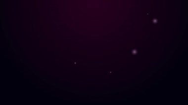 Siyah arkaplanda izole edilmiş ayarlı parlak neon hattı kulaklıklar. Müşteri hizmetleri, yardım hattı, çağrı merkezi, faq, bakım. 4K Video hareketli grafik canlandırması