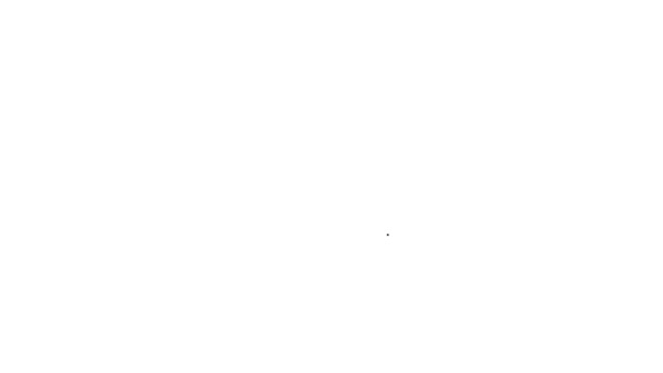 Schwarze Linie Standort auf dem Globus-Symbol isoliert auf weißem Hintergrund. Welt- oder Erdzeichen. 4K Video Motion Grafik Animation — Stockvideo