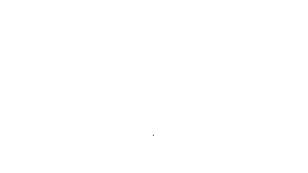 Ligne noire Carte pliée avec icône marqueur de position isolé sur fond blanc. Animation graphique de mouvement vidéo 4K — Video