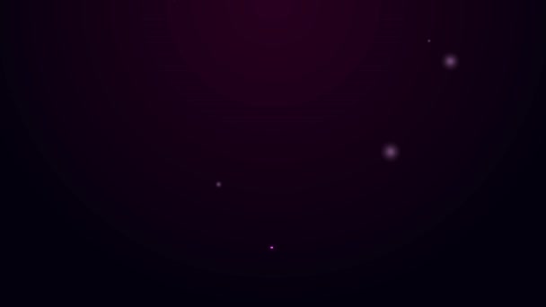 Linha de néon brilhante Ícone de rosa do vento isolado no fundo preto. Ícone de bússola para viagens. Design de navegação. Animação gráfica em movimento de vídeo 4K — Vídeo de Stock