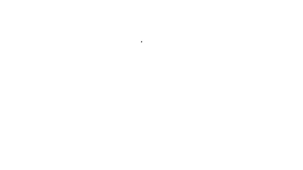 Línea negra Móvil con icono de aplicación de tienda de arte aislado sobre fondo blanco. Tecnología de venta de fichas NFT para criptomoneda. Token no fungible. Animación gráfica de vídeo 4K — Vídeos de Stock