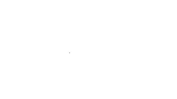 Ligne noire Empile icône de trésorerie de papier-monnaie isolé sur fond blanc. Des piles de billets de banque. Monnaie fiduciaire. Animation graphique de mouvement vidéo 4K — Video