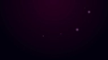 Parlayan neon hattı Telefon 24 saat destek ikonu siyah arkaplanda izole edildi. Tüm gün müşteri destek merkezi. Tam zamanlı çağrı servisi. 4K Video hareketli grafik canlandırması