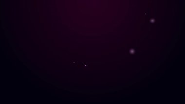 Parlayan neon hattı araba soğutma sistemi simgesi siyah arkaplanda izole edildi. 4K Video hareketli grafik canlandırması