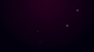 Siyah arka planda izole edilmiş uzaktan kumandalı parlak neon çizgili araba anahtarı. Araba anahtarı ve alarm sistemi. 4K Video hareketli grafik canlandırması