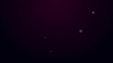 Parlayan neon hattı hava filtresi simgesi siyah arkaplanda izole edildi. Otomobil tamir hizmeti sembolü. 4K Video hareketli grafik canlandırması