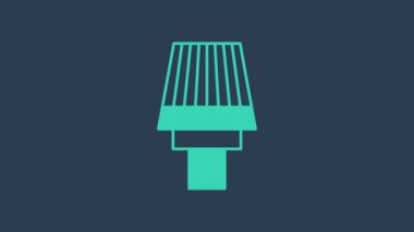 Turkuaz araba hava filtresi ikonu mavi arka planda izole edildi. Otomobil tamir hizmeti sembolü. 4K Video hareketli grafik canlandırması