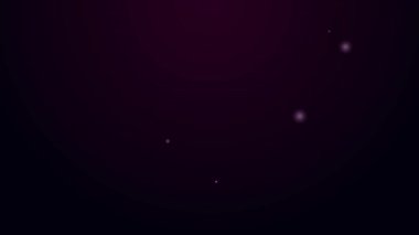 Parlak neon çizgisi Yin Yang siyah arkaplanda izole edilmiş uyum ve denge simgesi. 4K Video hareketli grafik canlandırması
