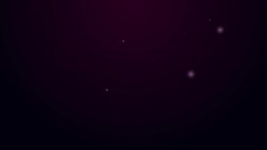 Parlayan neon hattı Çin Yeni Yıl simgesi siyah arka planda izole edildi. 4K Video hareketli grafik canlandırması