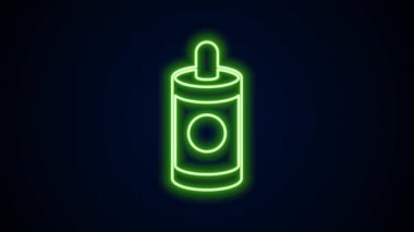 Parlayan neon hattı Firework simgesi siyah arkaplanda izole edildi. Eğlence partisi anlayışı. Patlayıcı havai fişek sembolü. Havai fişek yakıyorum. 4K Video hareketli grafik canlandırması