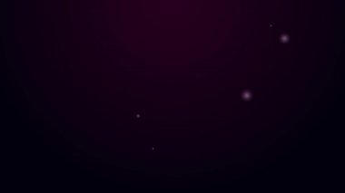 Parlayan neon çizgisi Paw yazdırma simgesi siyah arkaplanda izole edildi. Köpek ya da kedi pençesi izi. Hayvan izleri. 4K Video hareketli grafik canlandırması