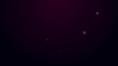 Parlayan neon çizgisi Paw yazdırma simgesi siyah arkaplanda izole edildi. Köpek ya da kedi pençesi izi. Hayvan izleri. 4K Video hareketli grafik canlandırması