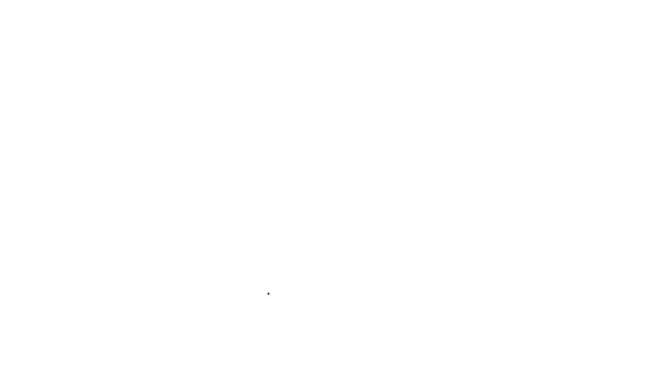 Zwarte lijn Versnellingspook pictogram geïsoleerd op witte achtergrond. Handmatige transmissie icoon. 4K Video motion grafische animatie — Stockvideo
