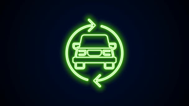 Leuchtende Leuchtschrift Auto-Service-Symbol isoliert auf schwarzem Hintergrund. Automechaniker-Service. Reparaturservice Automechaniker. Wartungsschild. 4K Video Motion Grafik Animation — Stockvideo