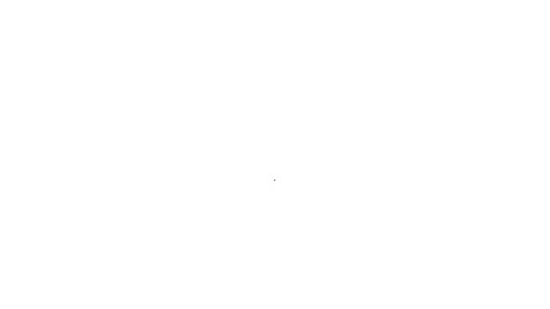 Linha preta ícone de lanterna de papel chinês isolado no fundo branco. Animação gráfica em movimento de vídeo 4K — Vídeo de Stock