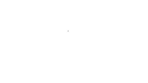 Icono de Año Nuevo Chino de línea negra aislado sobre fondo blanco. Animación gráfica de vídeo 4K — Vídeos de Stock