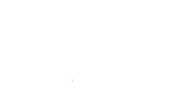 Linea nera Vaso di icona miele isolato su sfondo bianco. Banco alimentare. Dolce simbolo del cibo naturale. Animazione grafica 4K Video motion — Video Stock