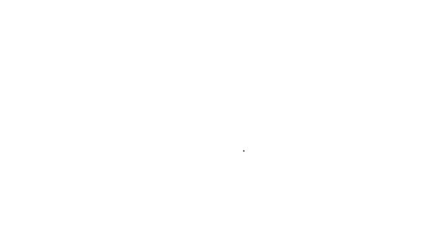 黒いライン白い背景に隔離されたハムスターホイールアイコン。げっ歯類用ホイール。ペットショップ。4Kビデオモーショングラフィックアニメーション — ストック動画