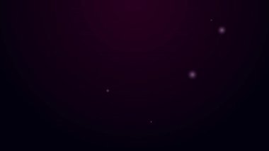 Parlayan neon hattı Kum Torbası simgesi siyah arkaplanda izole edildi. 4K Video hareketli grafik canlandırması