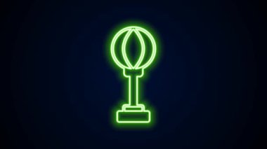 Parlayan neon hattı Kum Torbası simgesi siyah arkaplanda izole edildi. 4K Video hareketli grafik canlandırması