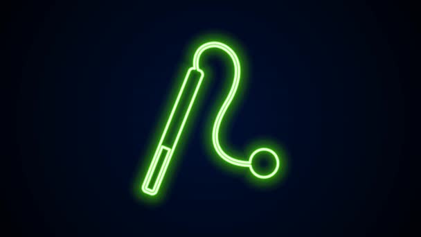 Leuchtende Neon-Linie Pet cat toy icon isoliert auf schwarzem Hintergrund. 4K Video Motion Grafik Animation — Stockvideo