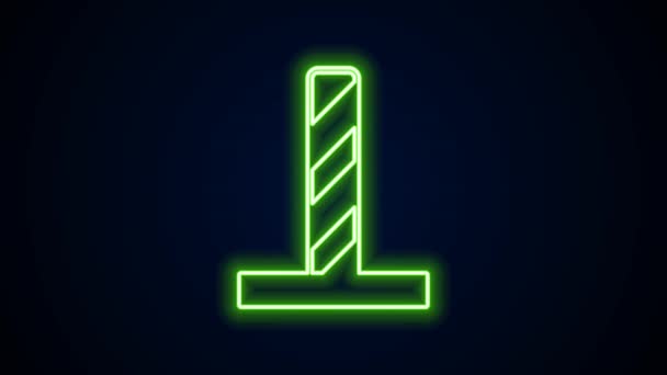 Świecąca neon linia Kot drapanie post z ikoną zabawki izolowane na czarnym tle. 4K Animacja graficzna ruchu wideo — Wideo stockowe