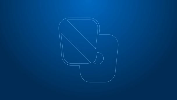 White line Boxing training paws icon isolated on blue background. 4K Video motion graphic animation — Stock videók