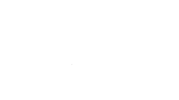 Icona Medaglia linea nera isolata su sfondo bianco. Segno di vittoria. Medaglia d'oro. Animazione grafica 4K Video motion — Video Stock