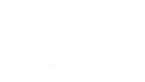 Linha preta ícone saco Esporte isolado no fundo branco. Animação gráfica em movimento de vídeo 4K — Vídeo de Stock