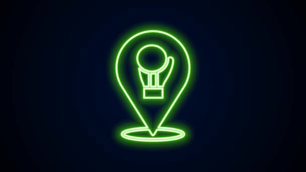 Glowing neon line Boxing glove icon isolated on black background. 4K Video motion graphic animation — Stock Video